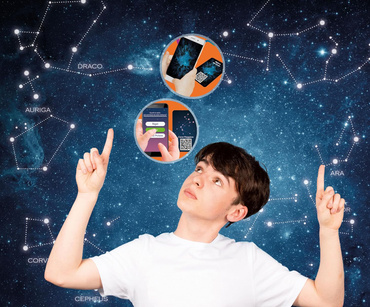 PLANETARIUM INTERAKTYWNY RZUTNIK LED APLIKACJA CLEMENTONI