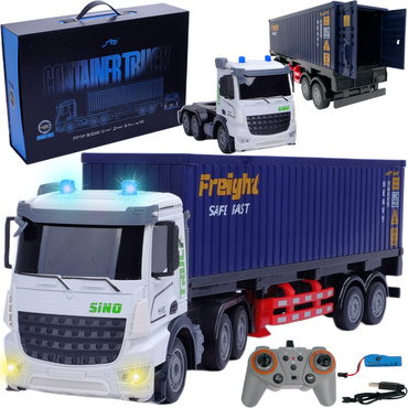 TIR DUŻA CIĘŻARÓWKA W WALIZCE ZDALNIE STEROWANA 52cm EFEKTY ŚWIATŁO DŹWIĘK USB