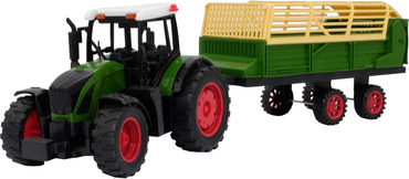 DUŻY TRAKTOR ZDALNIE STEROWANY Z PRZYCZEPĄ CIĄGNIK 50CM RC + USB
