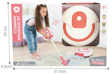 ODKURZACZ PIONOWY + ROBOT SPRZĄTAJĄCY ZESTAW DLA DZIECI 2w1 światło dźwięk