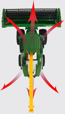 KOMBAJN ZDALNIE STEROWANY Zbożowy TRAKTOR Światła DYM Z KOMINA RC USB