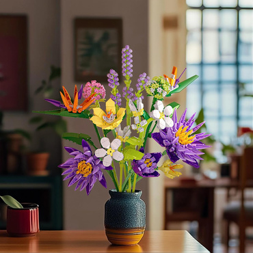 KLOCKI konstrukcyjne KWIATY ZESTAW BUKIET TROPIKALNYCH KWIATÓW 890 el.