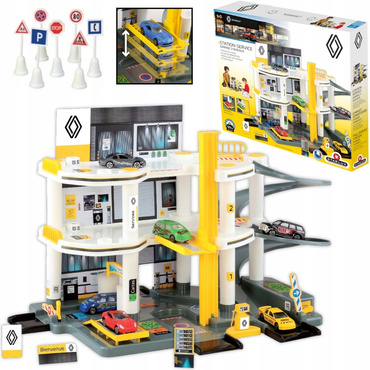 RENAULT GARAŻ DLA DZIECI PARKING 3 POZIOMY TOR ZJAZDOWY WINDA STACJA + AUTO MOCHTOYS