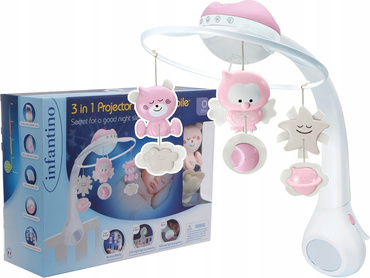 B-Kids KARUZELA DO ŁÓŻECZKA 3w1 PROJEKTOR LAMPKA 3 do wyboru