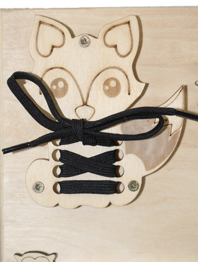 DUŻA DREWNIANA TABLICA MANIPULACYJNA LAS MONTESSORI NATURALNA