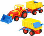 DUŻY TRAKTOR Z PRZYCZEPĄ SPYCHACZ WYWROTKA 41 cm
