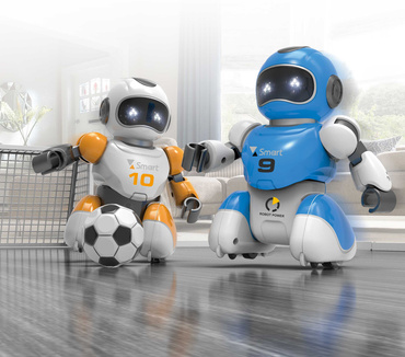 2 ROBOT ZDALNIE STEROWANE GRAJĄCE W PIŁKĘ CHODZĄCE PILOT KNABO FOOTBALL