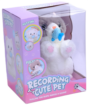 KOTEK INTERAKTYWNY Z RYBKĄ reaguje na dotyk NAGRYWA dźwięki