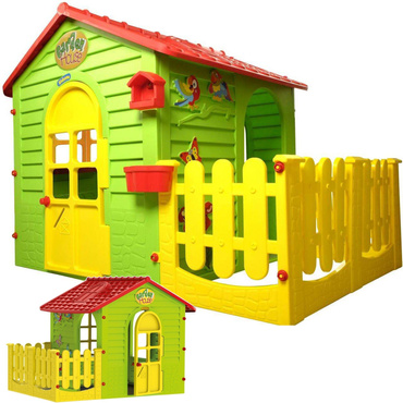 Mochtoys DUŻY DOMEK OGRODOWY Z TARASEM Płotkiem