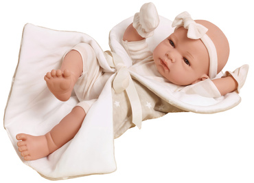 LALKA BOBAS REALISTYCZNA + AKCESORIA kocyk becik smoczek 38 cm NA PREZENT 