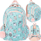 ST.RIGHT PLECAK SZKOLNY 3-KOMOROWY TORNISTER KLASA 1-3 KOTKI BP-26 CHARMING CATS