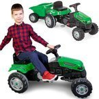 OGROMNY TRAKTOR NA PEDAŁY DLA DZIECI XL KLAKSON ZIELONY