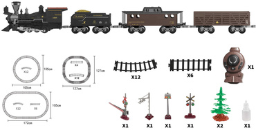 POCIĄG KOLEJKA ELEKTRYCZNA ZDALNIE STEROWANA DYMI CIUCHCIA DUŻY TOR