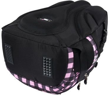 PLECAK SZKOLNY TORNISTER SZACHOWNICA SERDUSZKA 4-KOMOROWY ST.RIGHT BP-01 PINK CHECKERED