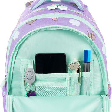 PLECAK TORNISTER SZKOLNY 4-KOMOROWY DLA DZIEWCZYNKI KOT PUSHEEN VIOLET BPL-58