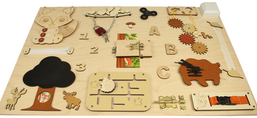 DUŻA TABLICA MANIPULACYJNA sensoryczna LAS DREWNIANA MONTESSORI polska XXL