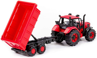 TRAKTOR Z PRZYCZEPKĄ BELARUS ZESTAW POLESIE CZERWONY