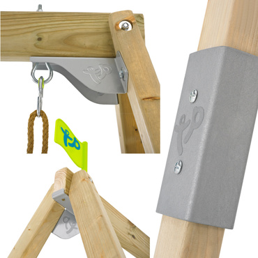 DREWNIANA HUŚTAWKA OGRODOWA DLA DZIECI 2w1 123-209cm