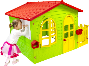 DOMEK Z PŁOTKIEM + ZJEŻDŻALNIA MO-12243 + MO-10832
