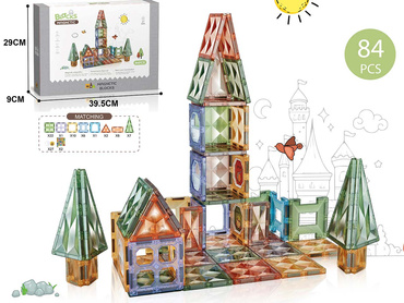 KLOCKI MAGNETYCZNE konstrukcyjne DLA DZIECI zestaw 84 el