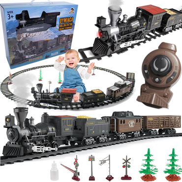 POCIĄG KOLEJKA ELEKTRYCZNA ZDALNIE STEROWANA DYMI CIUCHCIA DUŻY TOR