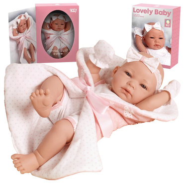 LALKA BOBAS REALISTYCZNA + AKCESORIA kocyk becik smoczek 38 cm NA PREZENT 