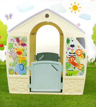 DOMEK OGRODOWY DLA DZIECI OKIENNICE ŚWIETLIKI HAPPY HOUSE SAFARI PASTEL