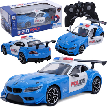 AUTO POLICJA STEROWANE RC SAMOCHÓD AKUMULATOR LED OTWIERANE DRZWI Z PILOTA USB