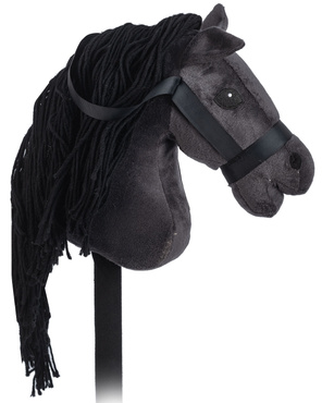 KOŃ NA KIJU HOBBY HORSE GŁOWA KONIA PLUSZOWY KONIK DŹWIĘK CZARNY
