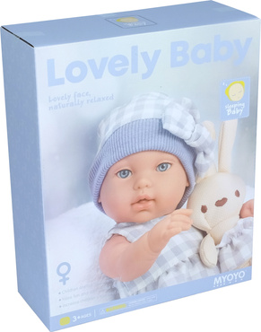 LALKA BOBAS REALISTYCZNA Z KRÓLICZKIEM + NOSIDEŁKO AKCESORIA łóżeczko 33 cm NA PREZENT 