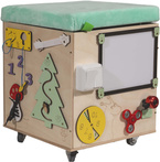 PUFA SKRZYNIA MANIPULACYJNA LAS SENSORYCZNA schowek POJEMNIK Na Zabawki TABLICA