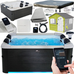 MSpa DUŻE SPA WANNA SZTYWNA PANELOWA OSLO 6os OZON HYDROMASAŻ WIFI LED + DOMEK OGRODOWY