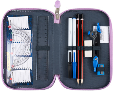 ST.RIGHT PIÓRNIK POTRÓJNY Z WYPOSAŻENIEM PC-05 motylki PINK BUTTERFLIES