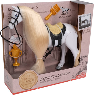 DUŻY CHODZĄCY KOŃ DLA LALKI LALEK Konik BIAŁY KUCYK DŹWIĘKI KONIA