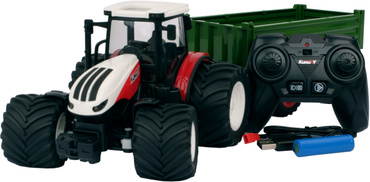 DUŻY TRAKTOR STEROWANY ŚWIATŁA RC CIĄGNIK USB