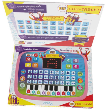 TABLET LAPTOP EDUKACYJNY DOTYKOWY dla dzieci LCD MÓWI PL PIANINKO NIEBIESKI