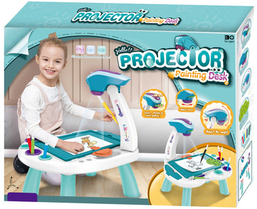 DUŻY STOLIK Z PROJEKTOREM DO RYSOWANIA DLA DZIECI RZUTNIK SLAJDY