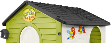 DOMEK OGRODOWY Z PŁOTKIEM ZJEŻDŻALNIA ZESTAW 2w1 PLAC ZABAW Mochtoys