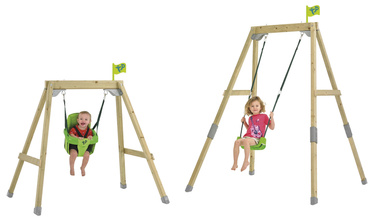DREWNIANA HUŚTAWKA OGRODOWA DLA DZIECI 2w1 123-209cm