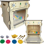 DUŻA DREWNIANA ZMYWARKA Z ŚWIATŁEM I AKCESORIAMI DLA DZIECI