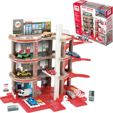 TOTAL GARAŻ DLA DZIECI PARKING 4 POZIOMY TOR zjazdowy WINDA STACJA MOCHTOYS