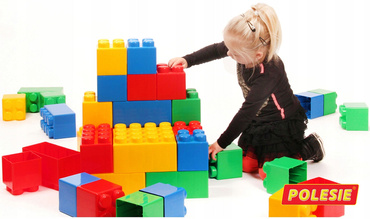 KLOCKI BUDOWLANE konstrukcyjne CEGŁY DUŻY ZESTAW GIGANT XXL 56 elementów