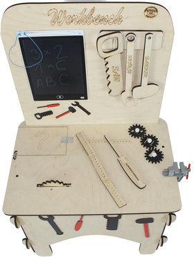 DUŻY DREWNIANY WARSZTAT MAJSTERKOWICZA ZNIKOPIS NARZĘDZIA ZESTAW