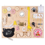 DREWNIANA TABLICA MANIPULACYJNA SENSORYCZNA MONTESSORI NATURALNA