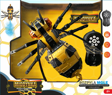 DUŻA PSZCZOŁĄ ZDALNIE STEROWANA ROZPYLA MGŁĘ LED PILOT R/C MIODYNKA