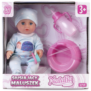 LALKA NATALIA BOBAS BORN BABY BUTELKA NOCNIK SIUSIA PIJE