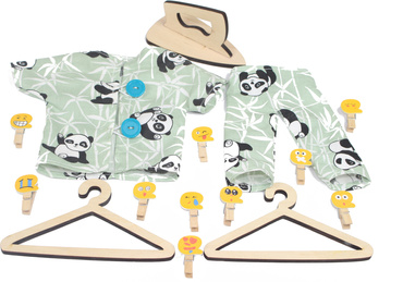 DUŻY DREWNIANY ZESTAW DO PRANIA DLA DZIECI PRALKA SUSZARKA DESKA AKCESORIA