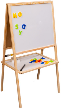 TABLICA KREDOWA MAGNETYCZNA DREWNIANA 4w1 LICZYDŁO ZEGAR Akcesoria