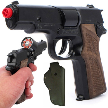 METALOWY PISTOLET NA KAPISZONY POLICJANTA KABURA GONHER 1125/6