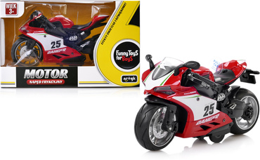 MOTOCYKL Z NAPĘDEM MOTOR Światło Dźwięk POJAZD ŚCIGACZ CZERWONY